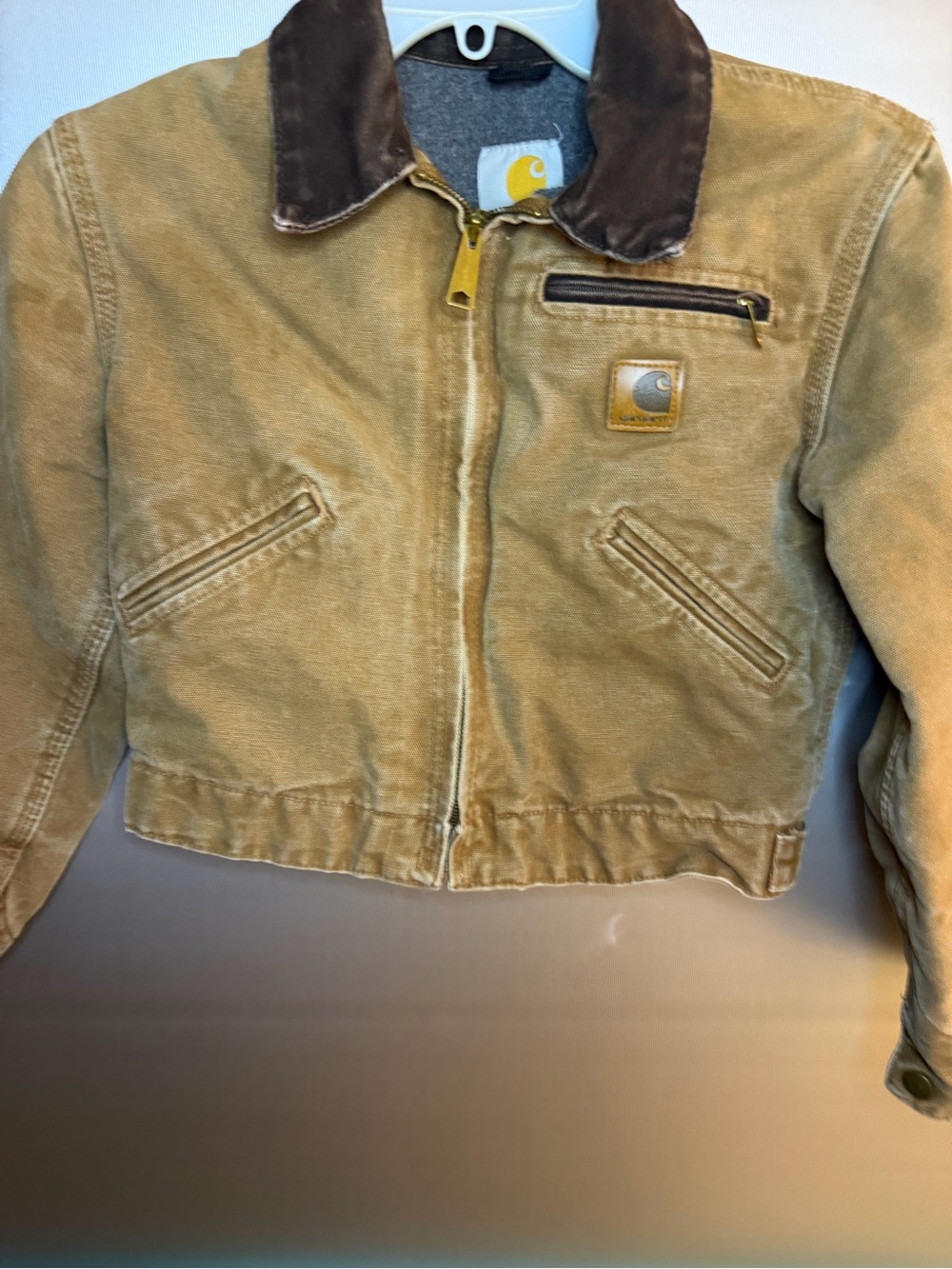 Carhartt Detroit Sherpa Lined Jacket Youth Sz  M (8) Brown Western - Picture 2 of 6